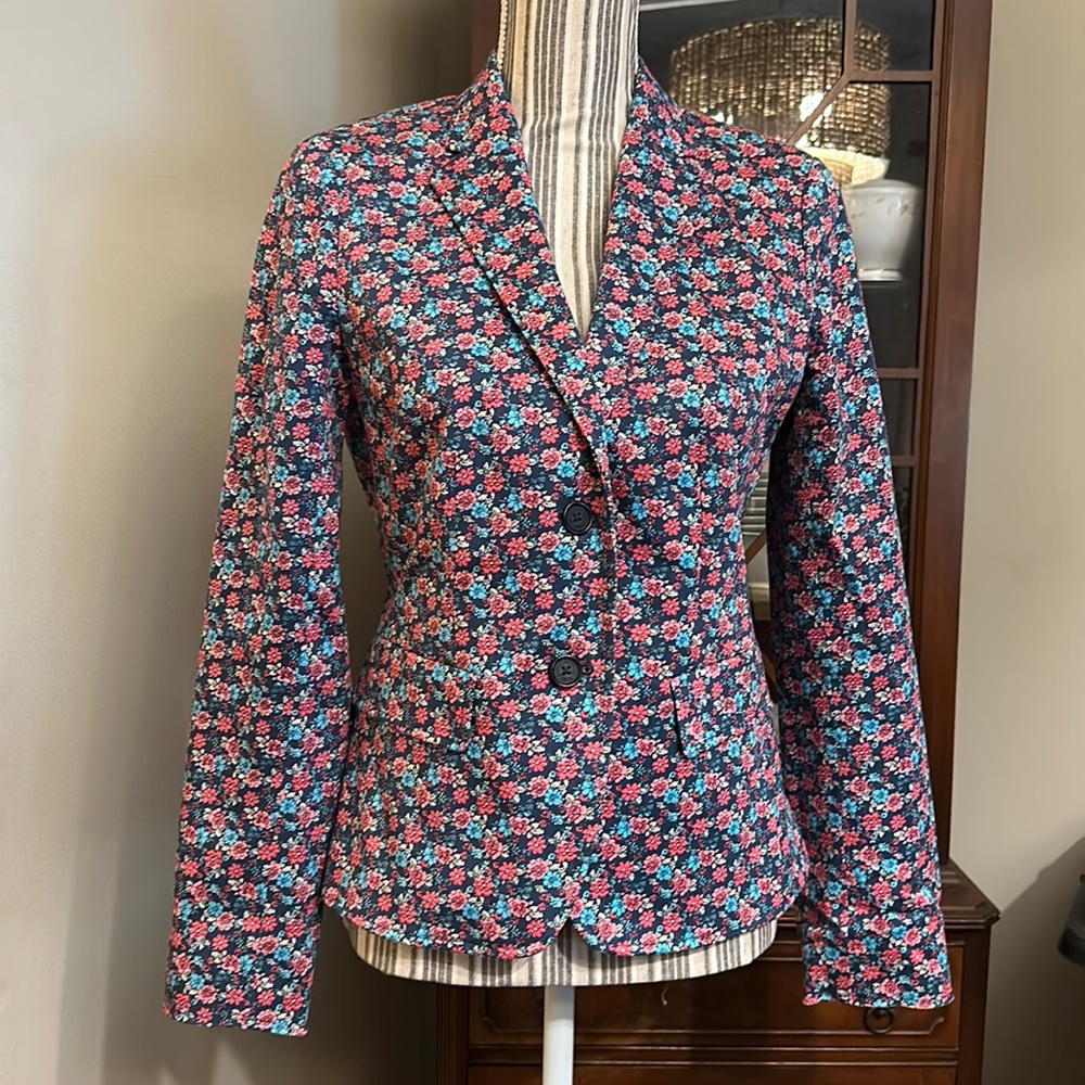 Brooks Brothers Floral Jacket Blazer Size 4